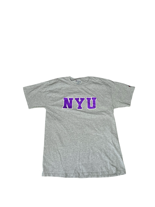 Retro Vintage Champion NYU T-Shirt - Medium