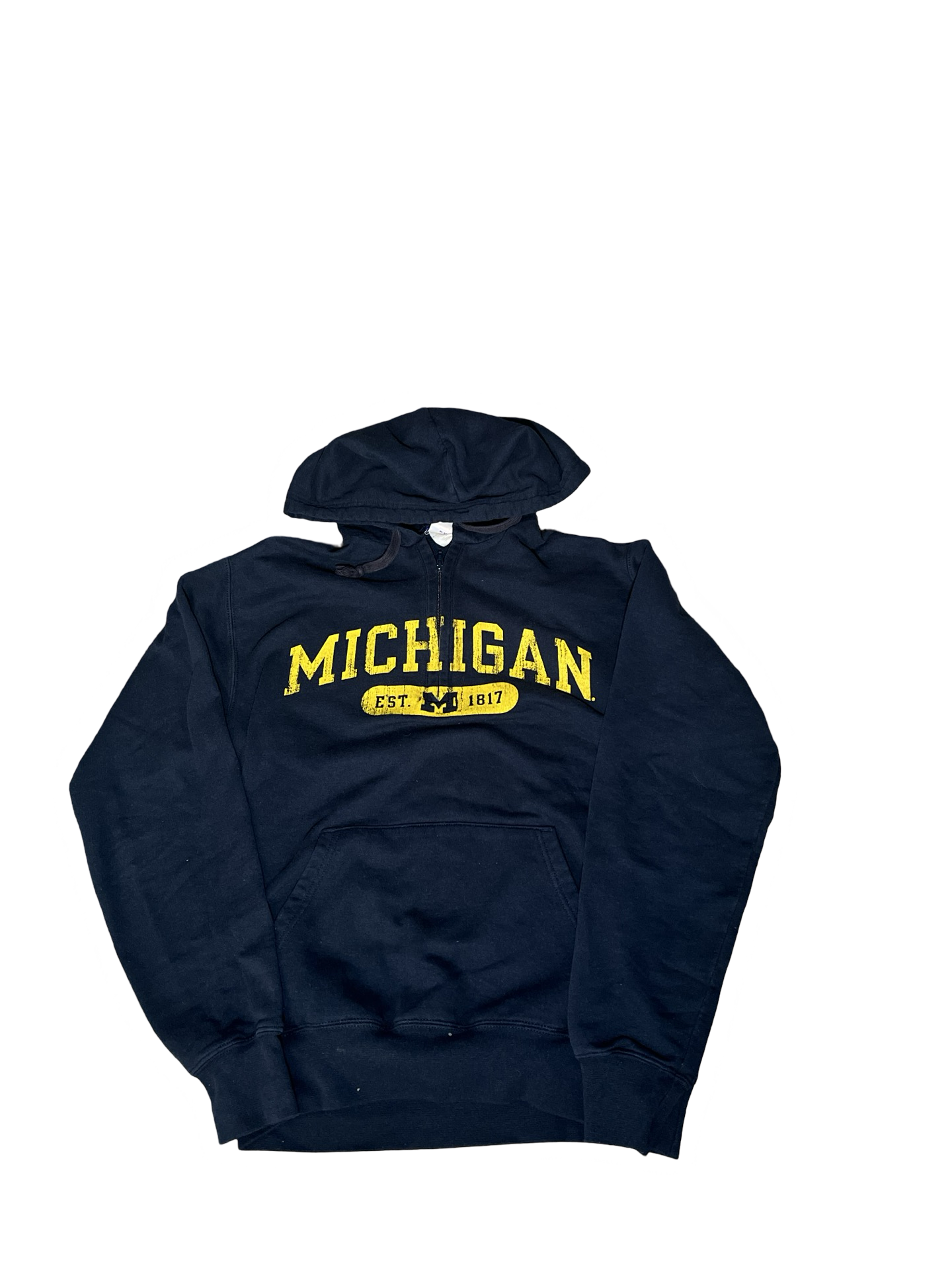 Vintage Michigan University Half Zip Sweater Hoody - Medium